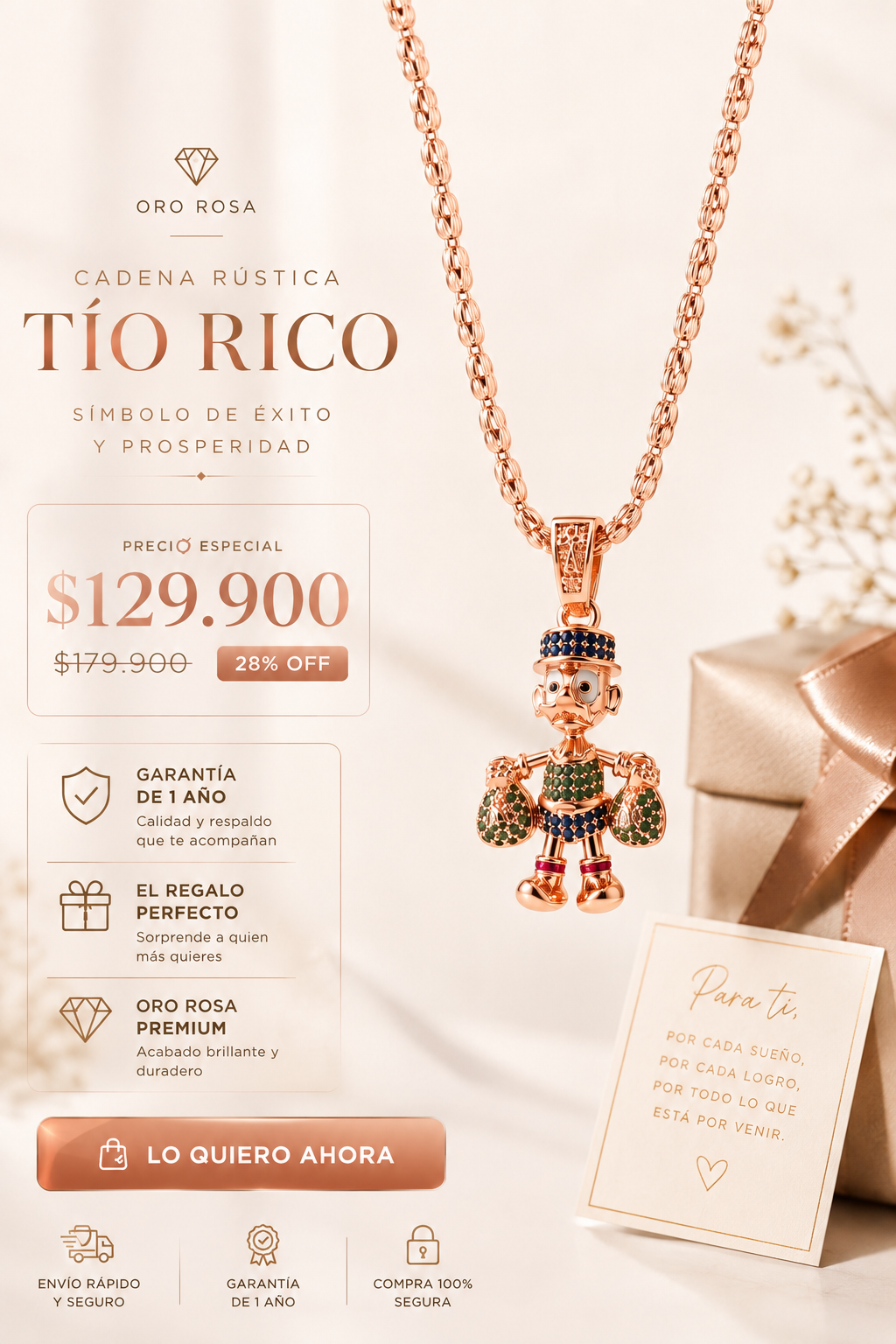 CADENA ORO LAMINADO ROSA 18K